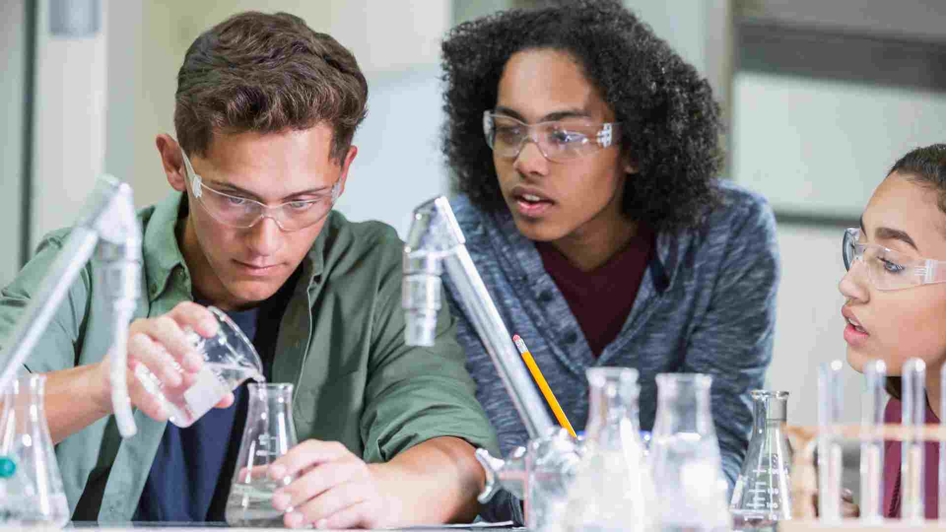 Students in a research lab